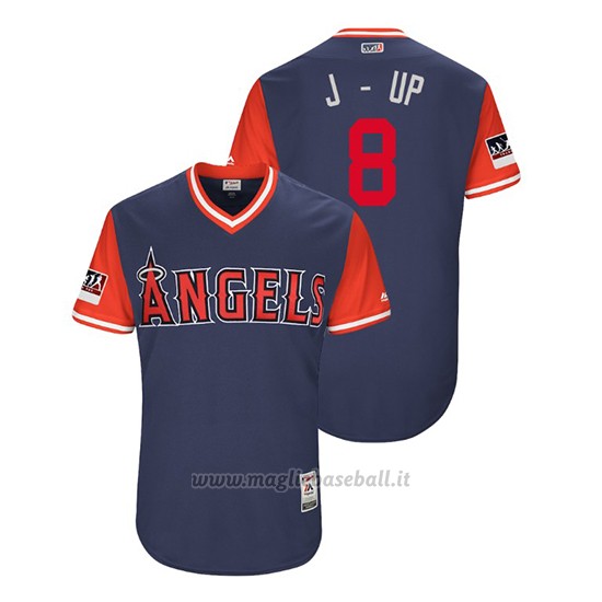 Maglia Baseball Uomo Los Angeles Angels Justin Upton 2018 Llws Players Weekend J Up Blu